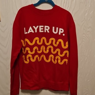 Stouffer's Men's Red Fleece Crew Neck Sweatshirt Graphic Print Cotton Blend M