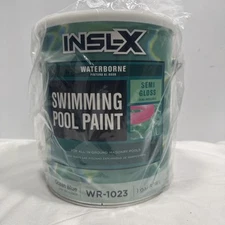 INSL-X Swimming Pool Paint, Water Based, Ocean Blue, Gallon, WR-1023, Semi-Gloss