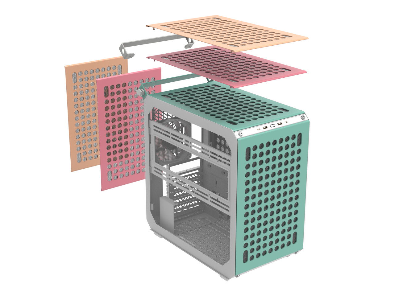 Cooler Master QUBE 500 Flatpack Macaron Small с высоким воздушным потоком в средней башне ATX 30690₽