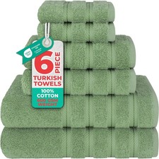 Luxury 6 Piece Towel Set 2 Bath Towels 2 Hand Towel 2 Washcloths 600 GSM 100 