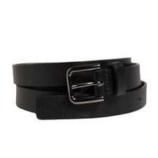 DOLCE & GABBANA Belt Black Double Strap Leather Silver Buckle 90cm / 36in 600usd