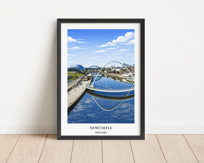 Newcastle Tyne Bridge Druck Millennium Bridge Wandbild Reise Poster UK