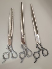 Foxy Roxy Dog Grooming Scissors Set Curved Straight Thinner 8.5" Doodle Coats
