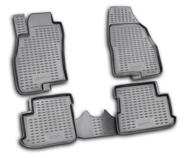 GummifußMatten FüR Fiat Grande Punto 2005-2009 3D Passform Hoher Rand Gummimatte-image