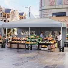 Outdoor Patio Commercial Sunshade Shelter w/ 6 Sidewalls