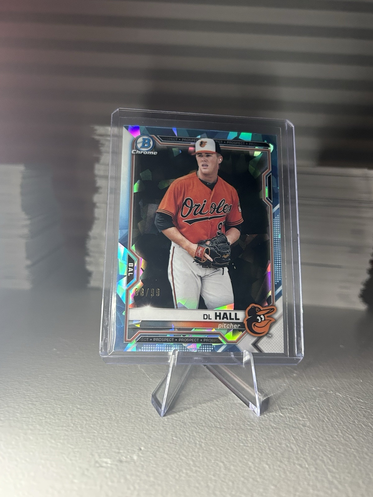 DL Hall Chrome Saphire Aqua Refractor /99 2021 Bowman Chrome #BCP-122
