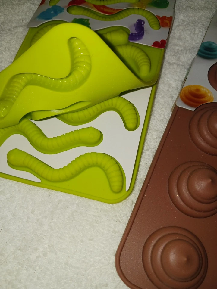 Candy Chocolate Silicone molds Trudeau. Mermaid Tail, Worms, Chocolate. 48 Total - Image 2 of 4
