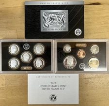 2022 United States Mint Silver 10 Coin Proof Set Original Box & COA