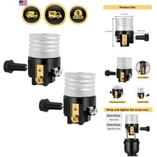 Listed E26 Light Socket   Lamp Socket Replacement with ON/Off Switch Knob  Lam...