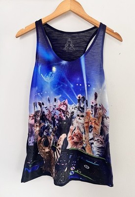Women s Bear Dance Cat Rave DJ Club Sleeveless Tank Top L