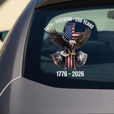 9x9 inches USA 250th Anniversary 1776-2026 Window Car Decals Bumper Stickers ...