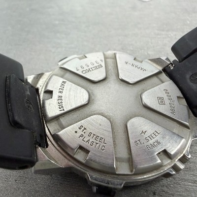 Seiko Yacht Timer Watch Men 37mm Digital Alarm Chrono Silver A827