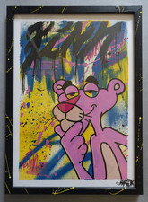 Mar'ink Art Pop culture urbaine oeuvre originale sur papier "La Panthère Rose"