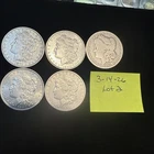 lot of 5 morgan silver dollars