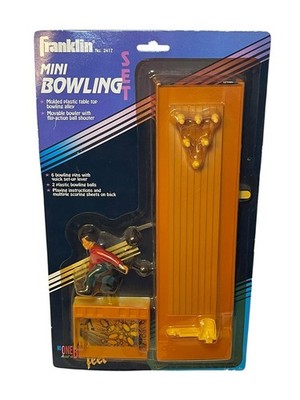 Vintage 1980's FRANKLIN Retro Mini Bowling Desk Set Game No 2417 NEW/SEALED Read