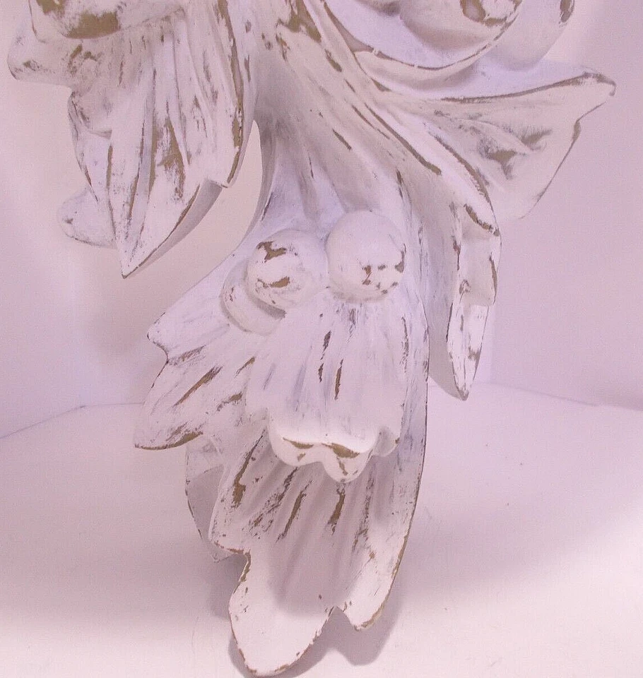 Cottage Style Wall Sconce Shelf Corbel Painted Old World Distressed White 13" - Image 3 of 4