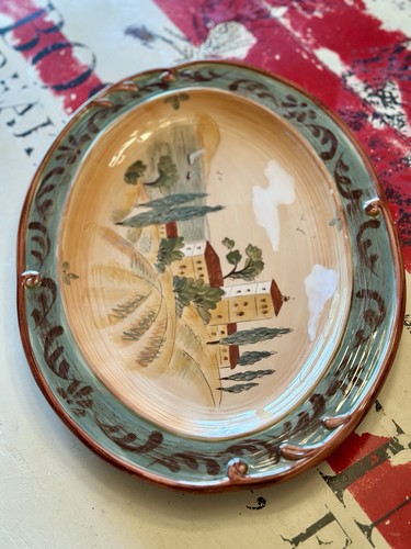 Certified Int'l Pamela Gladding "Tuscan Landscape" Ceramic Oval Platter 16" - Picture 2 of 20