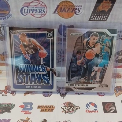 Panini 2023-24 Winner Stays/Prizm Tim Duncan/Wembanyama Spurs 2 Karten #12 #172 - Bild 1 von 2