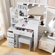 New Vanity with Mirror and LED Lights Makeup Table Set with Stool Dressing table