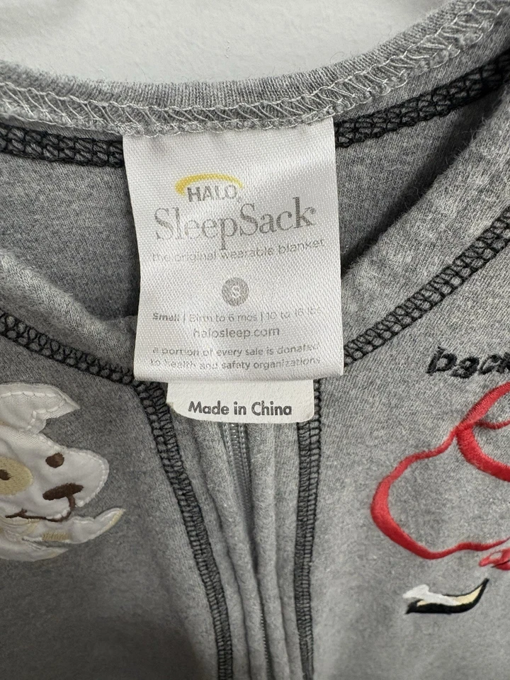 Saco de dormir HALO costas é melhor tamanho pequeno 0-6 meses cinza algodão conforto para cachorro - Imagem 3 de 4