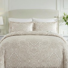 3 Piece King Size Duvet Cover Set, 400 Thread Count 100 Cotton Sateen, Soft ...