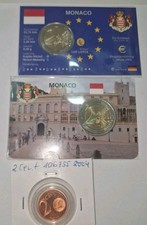 3&times; MONACO BANKFRISCH 2 COINCARD, 2 Cent 2004 POLIERTE PLATTE RAR  BANKFRISCH