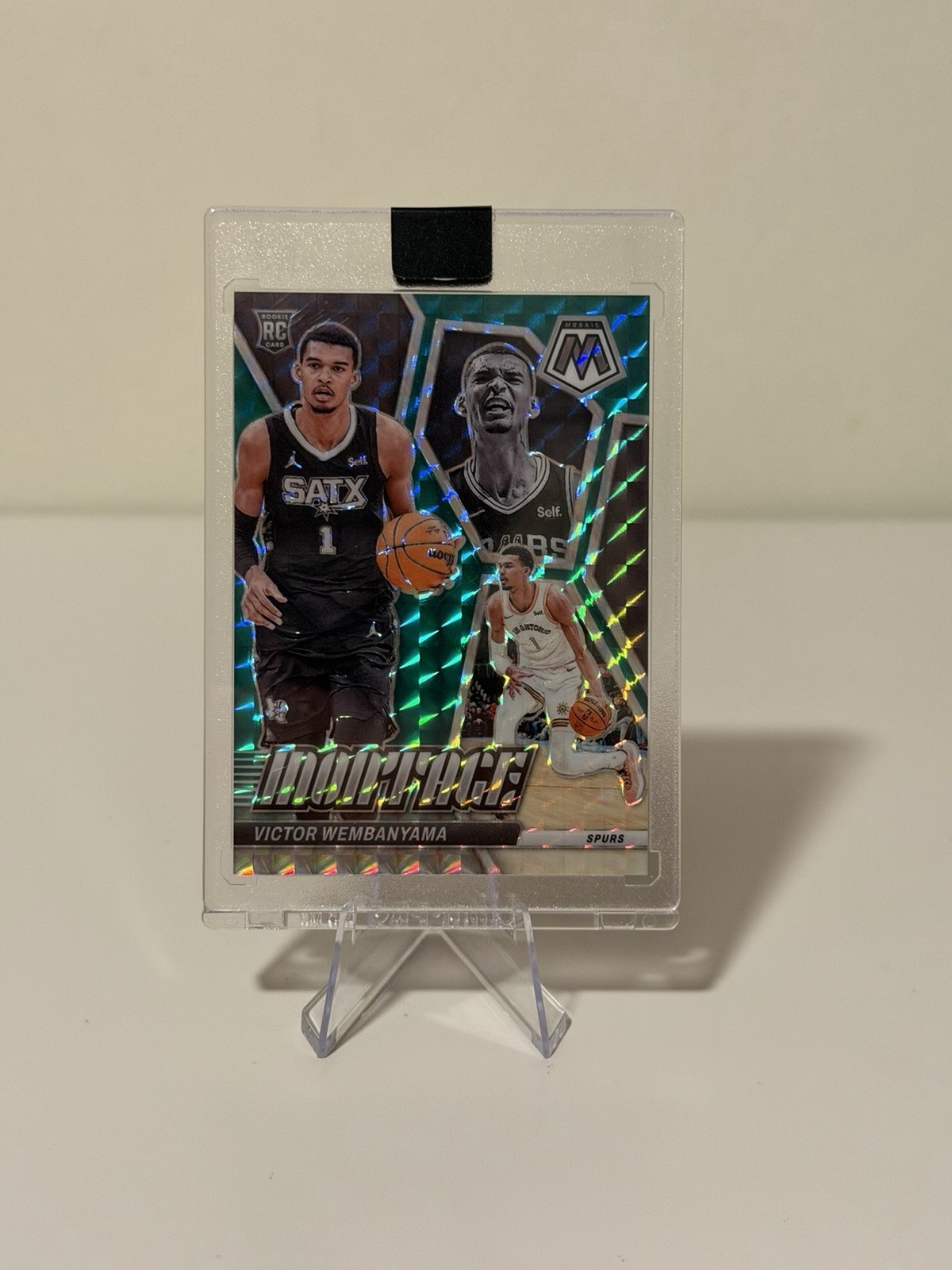 2023-24 Panini Mosaic Victor Wembanyama Montage RC Rookie Teal /75 Spurs 🏀🔥