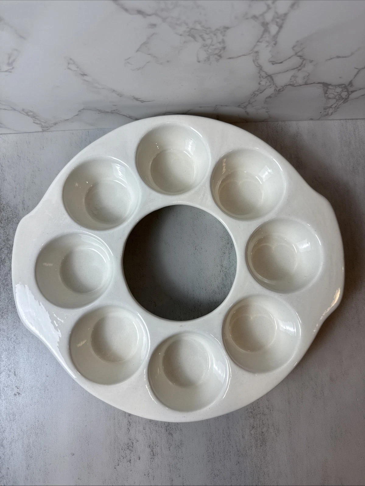 Vintage El Camino Micro Magic 8 Muffin Pan Made in USA Ceramic Round Side Handle