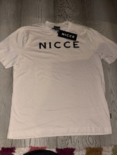 Nicce T-Shirt Mens Medium Beige Stone Logo Tee Crew Neck Short Sleeve BNWT