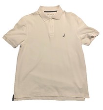 Nautica Polo Men  s Medium Short Sleeve White Classic Performance Deck Shirt