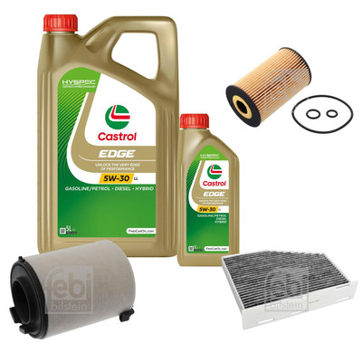 FEBI Inspektionspaket 6L Castrol EDGE Titanium FST 5W-30 LL für VW Golf Plus