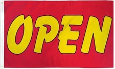 Open Flag 3x5ft We're Open Now Open Sign Open Banner Red Yellow Flag 100D