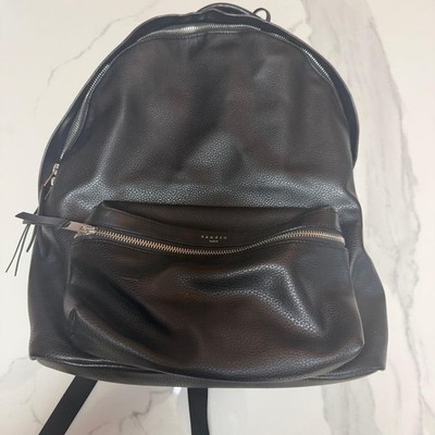 SANDRO PARIS Black Leather Backpack Rucksack - Stylish & Versatile