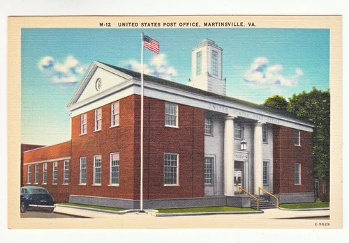 Postcard: Post Office, Martinsville, VA