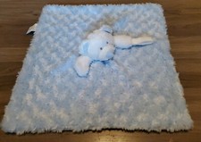 Blankets  Beyond Security Blanket Bear Blue White Plush Baby Nunu 15x17