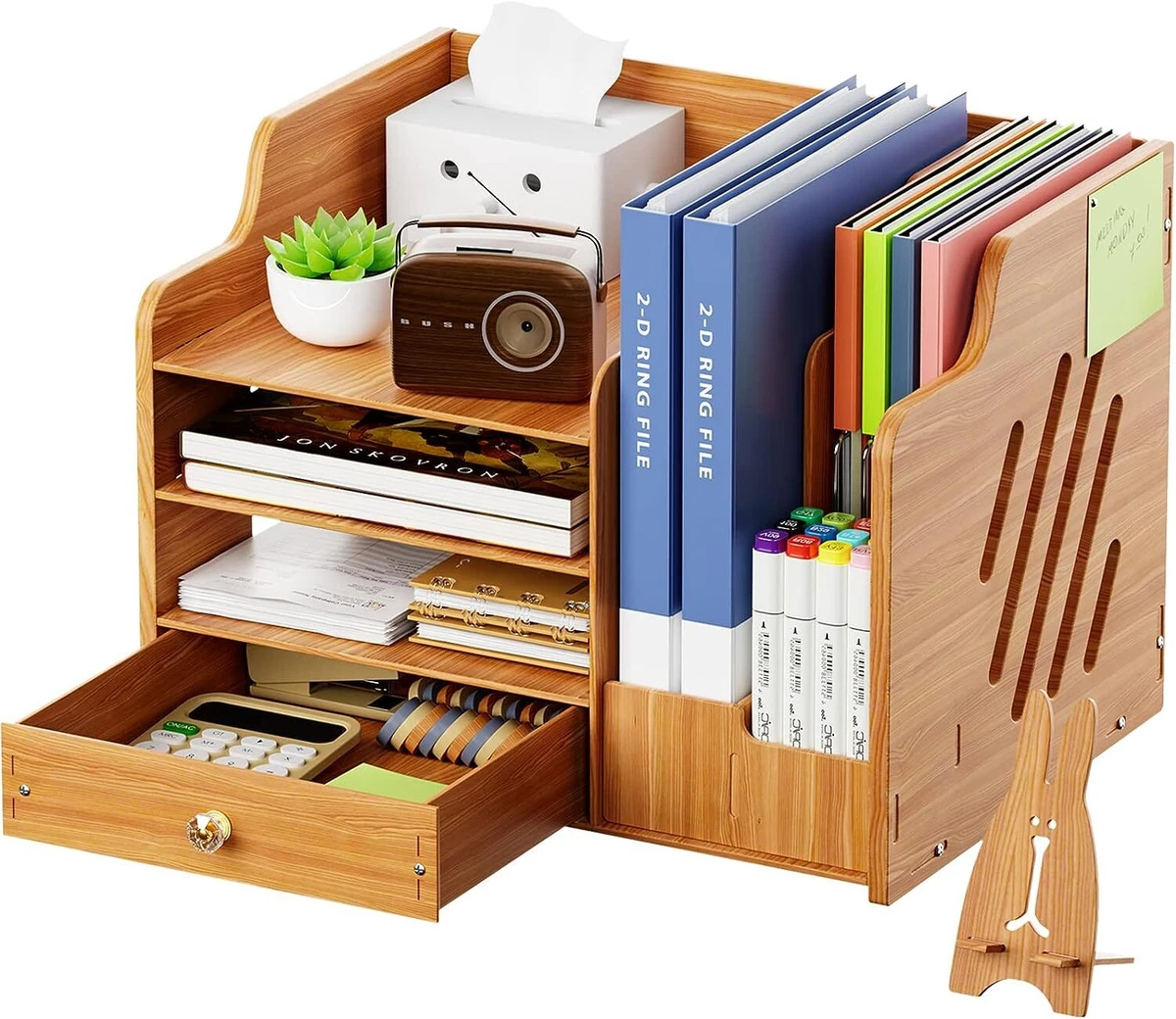 Marbrasse Desk Organizer with File Holder, 5-Tier Paper Letter