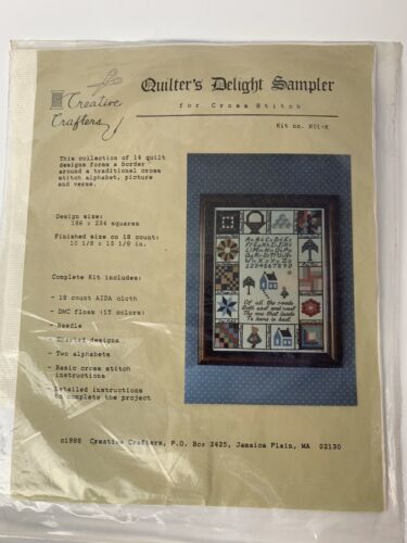Quilter's Delight Sampler Cross Stitch Kit Complete Creative Crafters 1988 18ct - Picture 2 of 8
