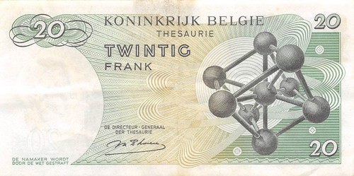 Belgium 20 Francs 15.06.1964 Series 1 Y Circulated Banknote SF10 - Picture 2 of 2