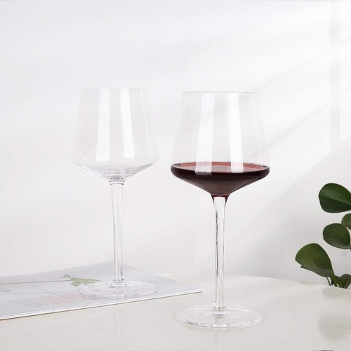 Red Wine Glasses Set of 4-Hand Blown Italian Crystal Bordeaux 22Oz Wine Glass... - Picture 5 of 7