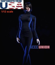 1/12 Female Turtleneck Stretch Slim Top Pants...