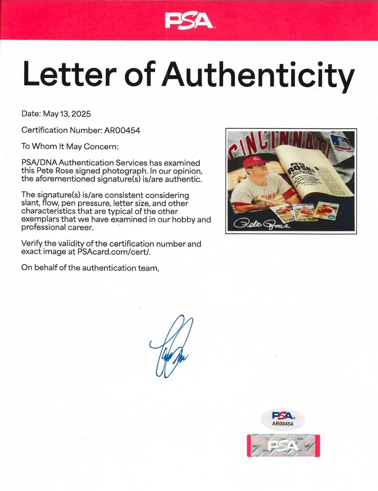 Vintage 1993 Pete Rose Signed Framed Lithograph - PSA Authenticated - Image 4 of 4