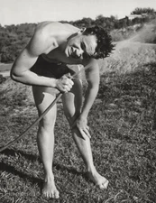 1984 Vintage BRUCE WEBER Young BMX Racer Athlete w Hose Photo Gravure Art 16X20