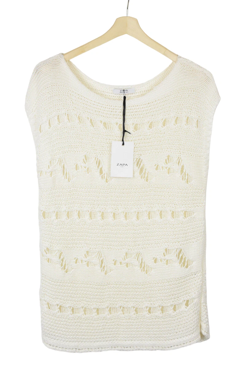 Chemisier En Lin Blanc Zapa - Taille 36 - Sans Manches - Occasion Très Bon État