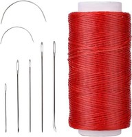 Leder Faden Set 150D Wachsfaden Ledergarn NäHnadeln Rot