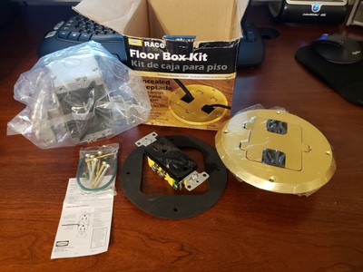 Hubbell Raco 6239bp Concealed Receptacle Floor Box Kit In Brass