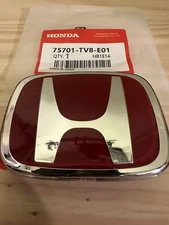 NEW HONDA OEM GENUINE STYLE FRONT RED 75701-TV8-E01 EMBLEM BADGE Civic Type R