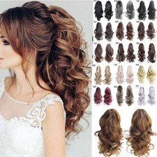 Thick Jaw Claw Ponytail Clip In On Hair Extensions Long Pony-Tail