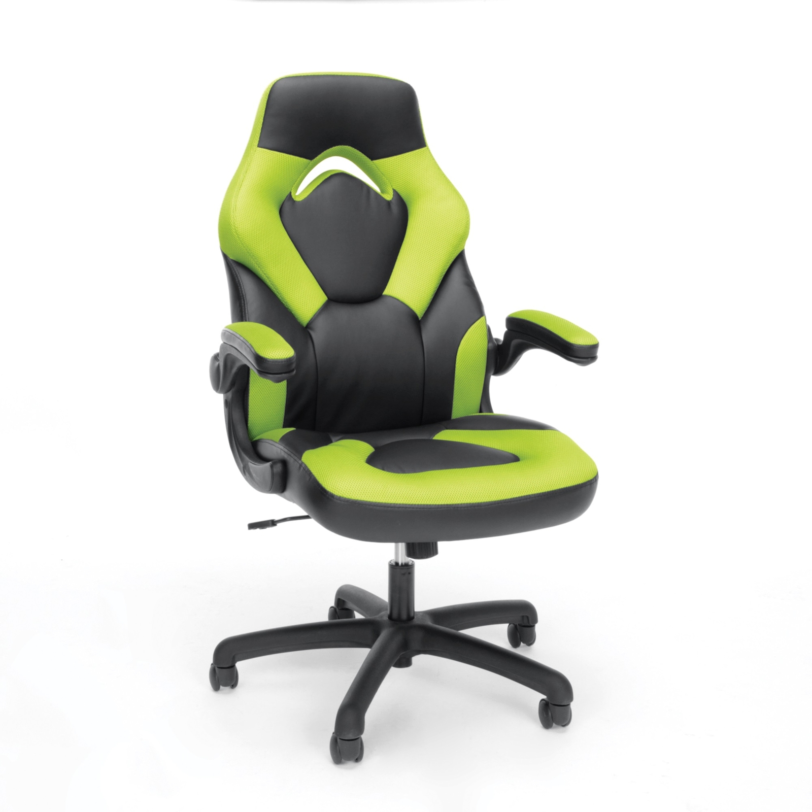 Ofm Racing Style Leather Gaming Chair Black Green For Sale Online Ebay