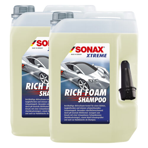 2 x 5 litres SONAX XTREME RichFoam shampooing mousse voiture shampooing mousse nettoyant - Photo 1/5