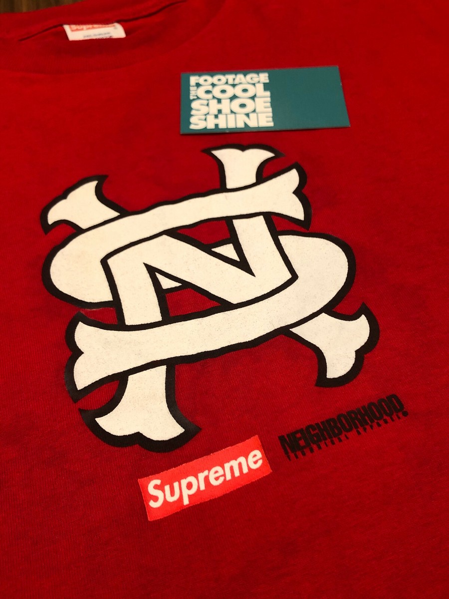 2007 SUPREME NEIGHBORHOOD NBHD BOX LOGO TEE SHIRT RED WHITE 2007 SUPREME NEIGHBORHOOD NBHD BOX LOGO TEE SHIRT RED WHITE
